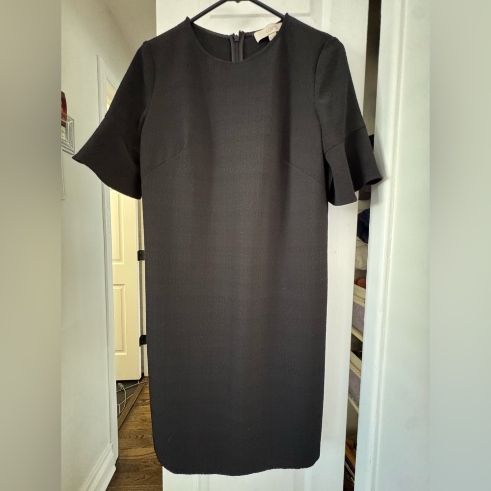 LOFT Black Midi Dress Size 6